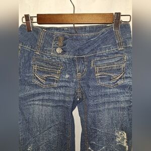 Distressed Blue Jeans